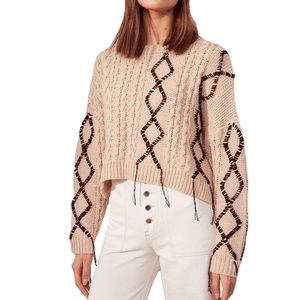 Charli Lexus camel sweater tan medium cable